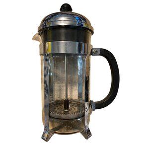 Bodum French Press Coffee Maker 1L Chrome & Glass Vintage Style With Black Handl